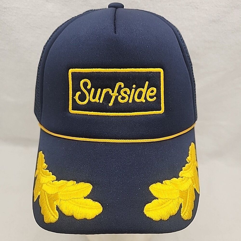 Cap Surfside Scrambled Eggs Gold Leaf Navy Foam Front Trucker Mesh Snapback Hat
